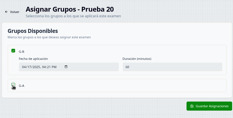 Asignación a grupos