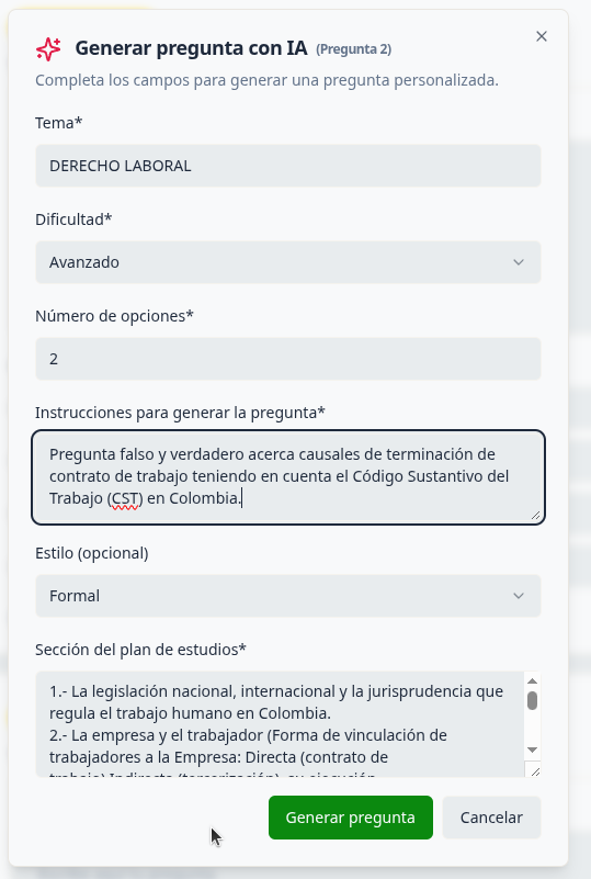 Pregunta manual