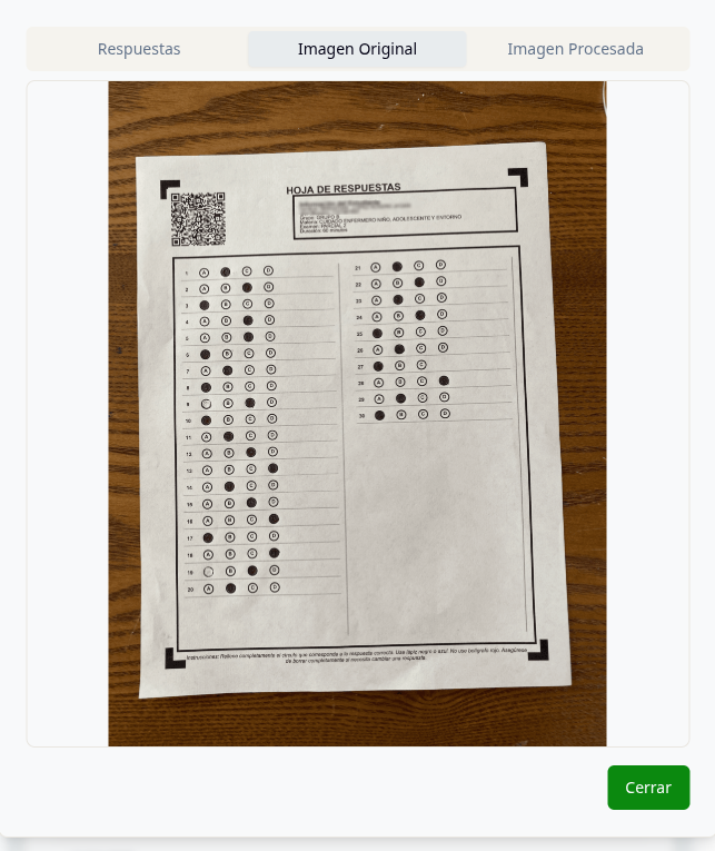 Resultados Examen, Imagen Original