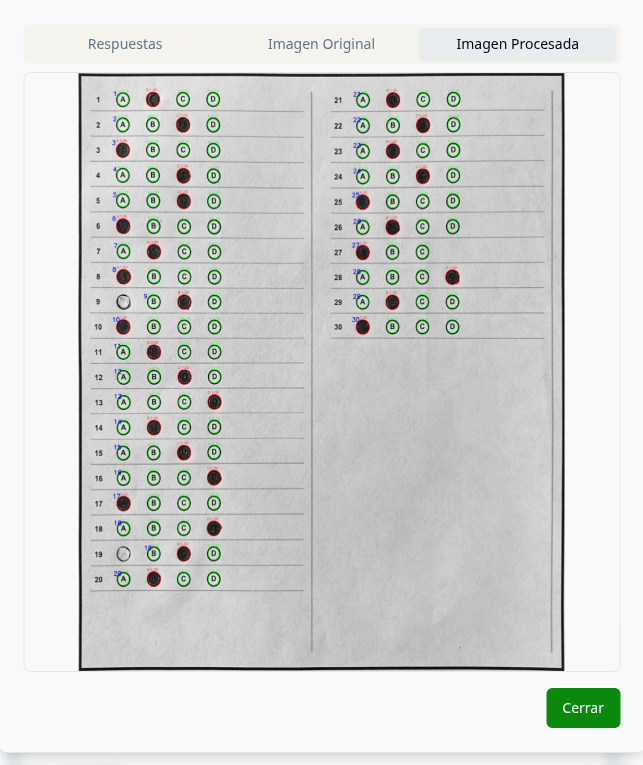 Resultados Examen, OMR
